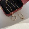 692fd4a499f2d84055c8a55d Cartier Full Diamond Nail Necklace in Rose Gold Color
