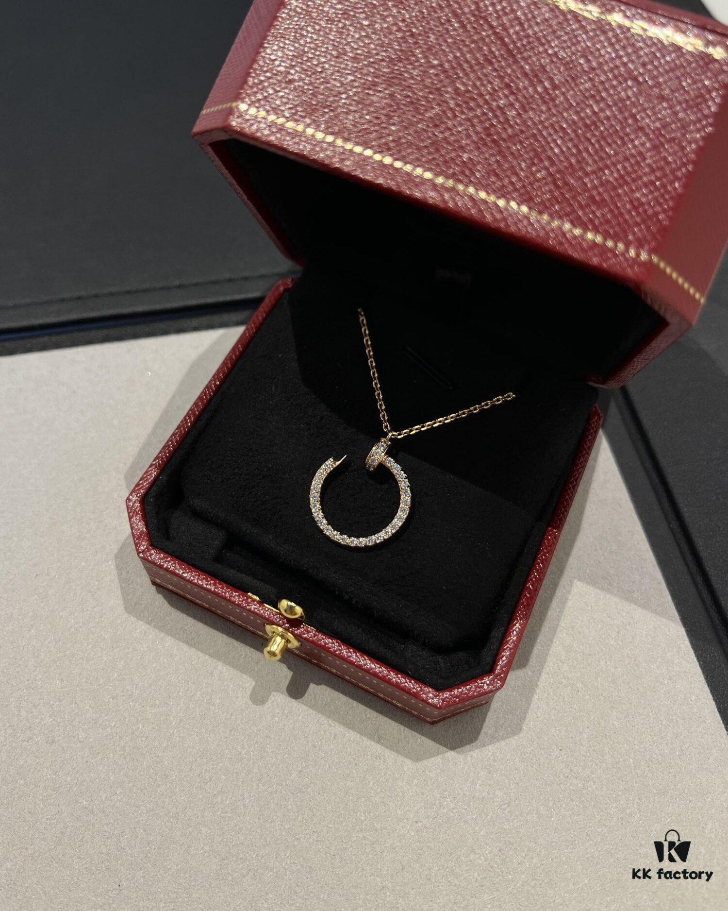692fd4a599f2d84055c8a55f Cartier Full Diamond Nail Necklace in Rose Gold Color