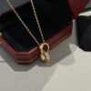 Cartier Classic Diamond-Paved Double Ring Necklace, CNC Crafted