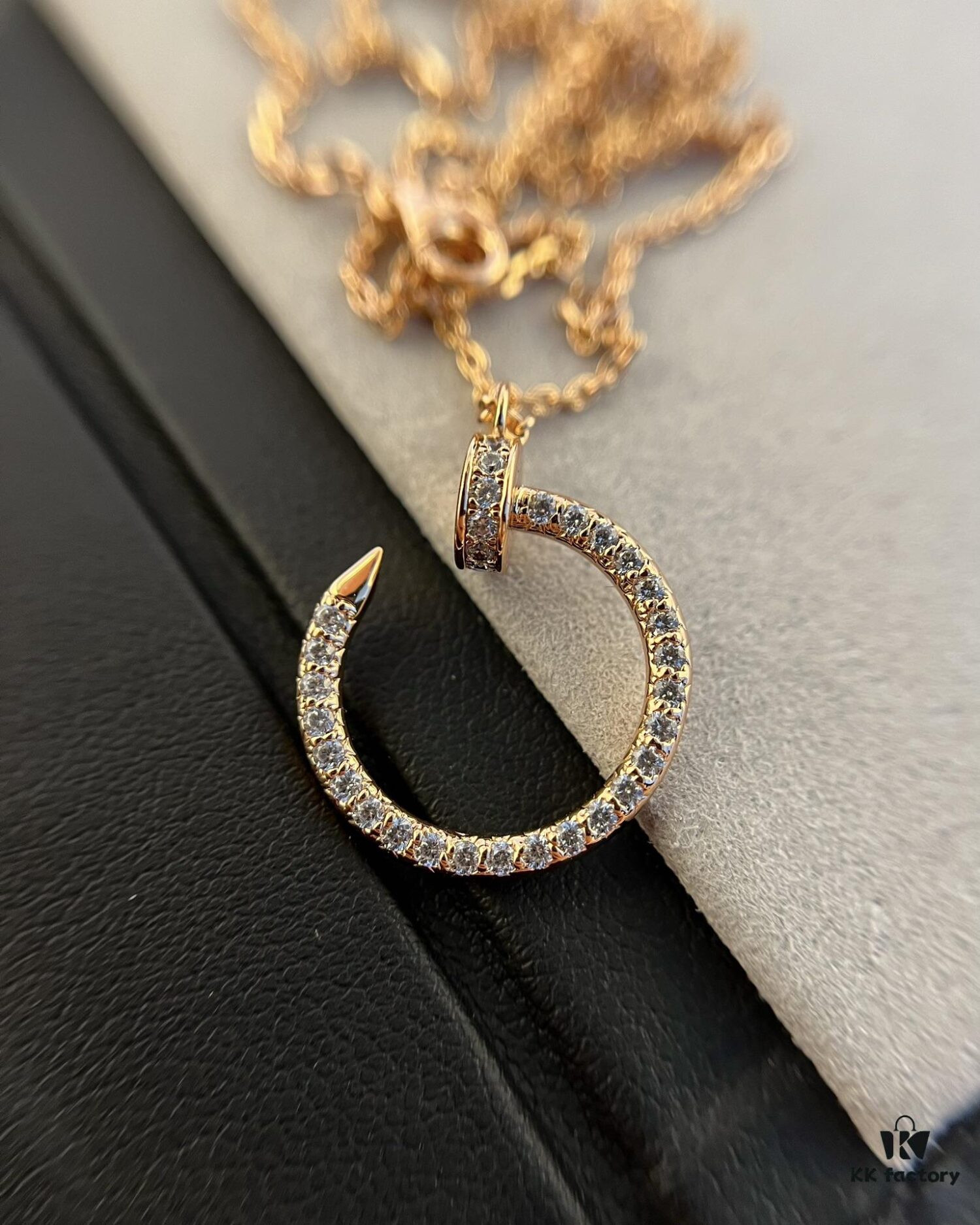 692fd4ab99f2d84055c8a567 Cartier Full Diamond Nail Necklace in Rose Gold Color