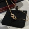 Cartier Classic Diamond-Paved Double Ring Necklace, CNC Crafted