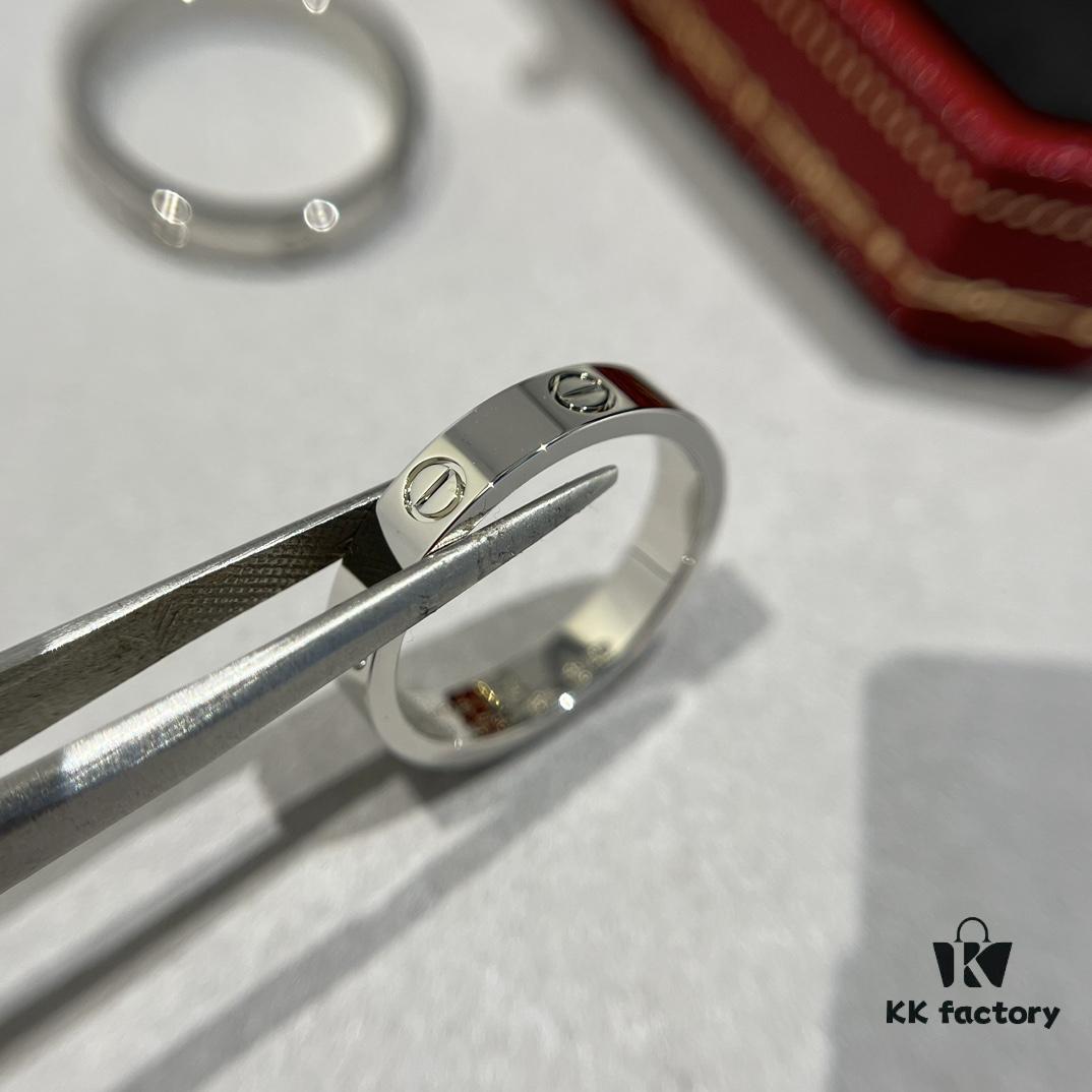 Cartier Love Collection Narrow Plain Ring in White Gold