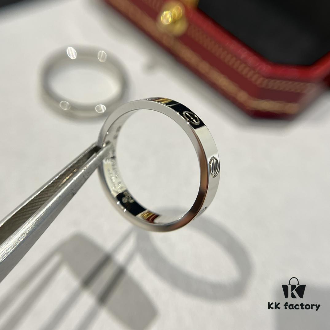 Cartier Love Collection Narrow Plain Ring in White Gold