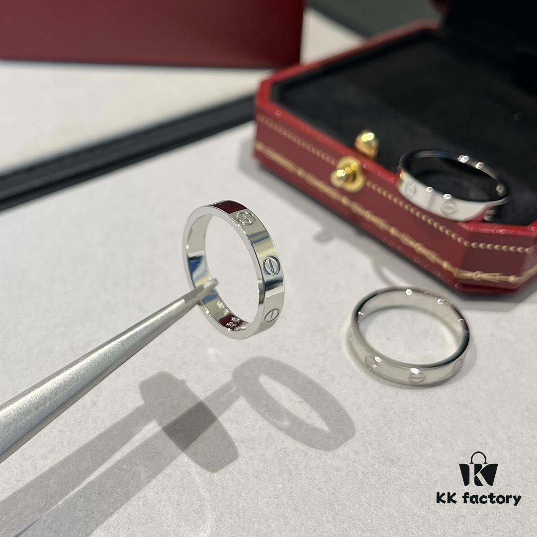 Cartier Love Collection Narrow Plain Ring in White Gold