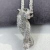 692fd4d299f2d84055c8a5aa Paved Diamond Panther Necklace (Paired with Double Chain, 45cm in Length)