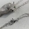 692fd4d299f2d84055c8a5ab Paved Diamond Panther Necklace (Paired with Double Chain, 45cm in Length)