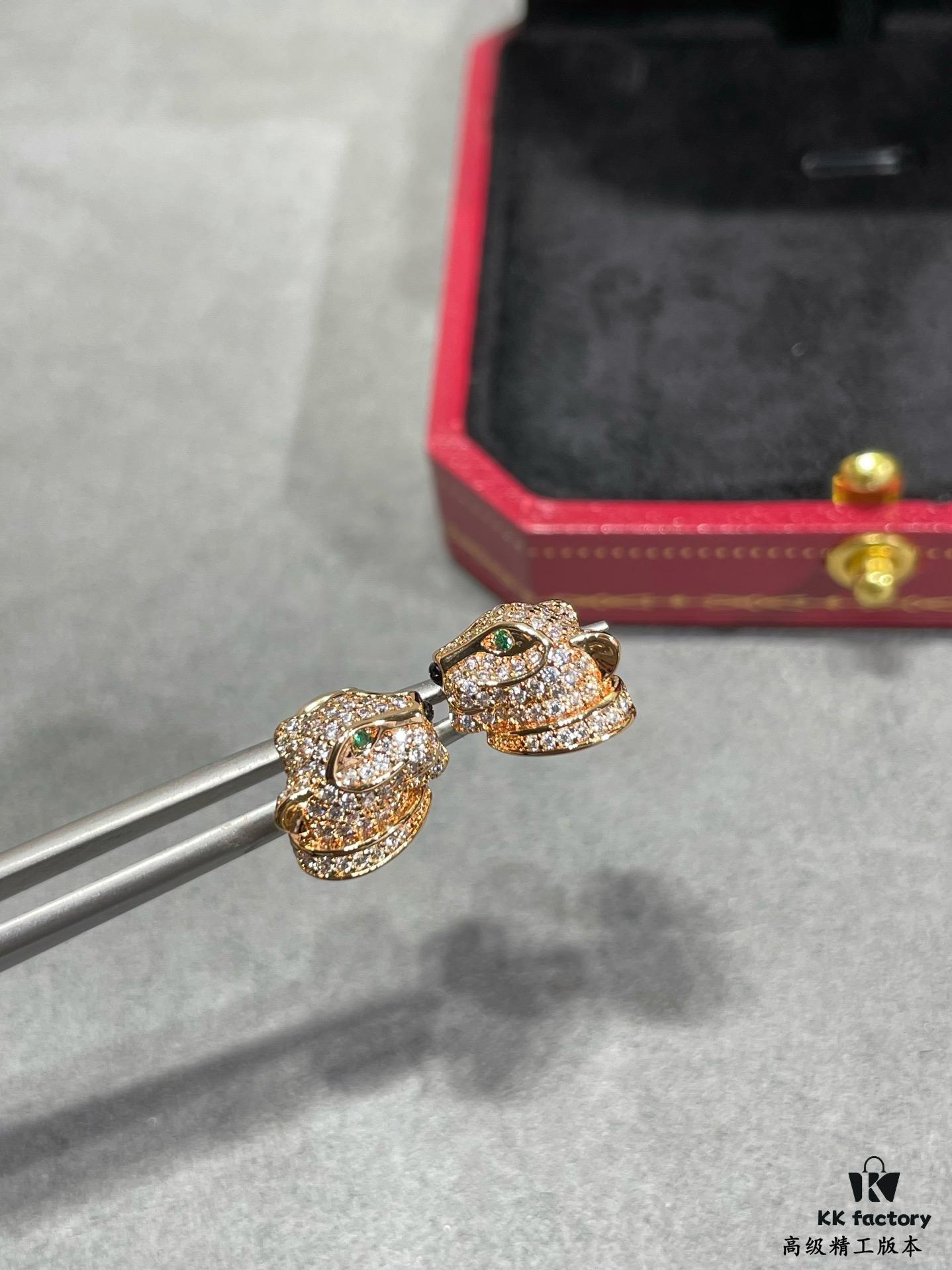 692fd4df99f2d84055c8a5bf CNC Cartier Panther Head Stud Earrings, Super Imposing Leopard Design, 18K Gold Plated with Exquisite Hand-Carved Craftsmanship by Master Artisans, Presenting a Perfect and Highly Desirable Product!