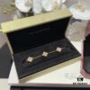 692fd50099f2d84055c8a5f6 Versatile Top-Tier Jewelry: VCA-Inspired Five-Petal White Mother-of-Pearl Bracelet and Cartier-Style Nailed Polished Gold Bangle, Thick 18K Gold Plated with Natural White Mother-of-Pearl