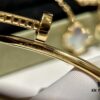 692fd50199f2d84055c8a5fb Versatile Top-Tier Jewelry: VCA-Inspired Five-Petal White Mother-of-Pearl Bracelet and Cartier-Style Nailed Polished Gold Bangle, Thick 18K Gold Plated with Natural White Mother-of-Pearl
