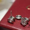 Cartier-Style C-Letter Diamond Stud Earrings