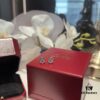 Cartier-Style C-Letter Diamond Stud Earrings