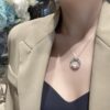 692fd50f99f2d84055c8a615 Cartier-style Screw Full Diamond Necklace 'Big Pancake' Necklace with Imported Zirconia Hand-Set, Thick 18K White Gold Plated, High-Quality ZP Finish