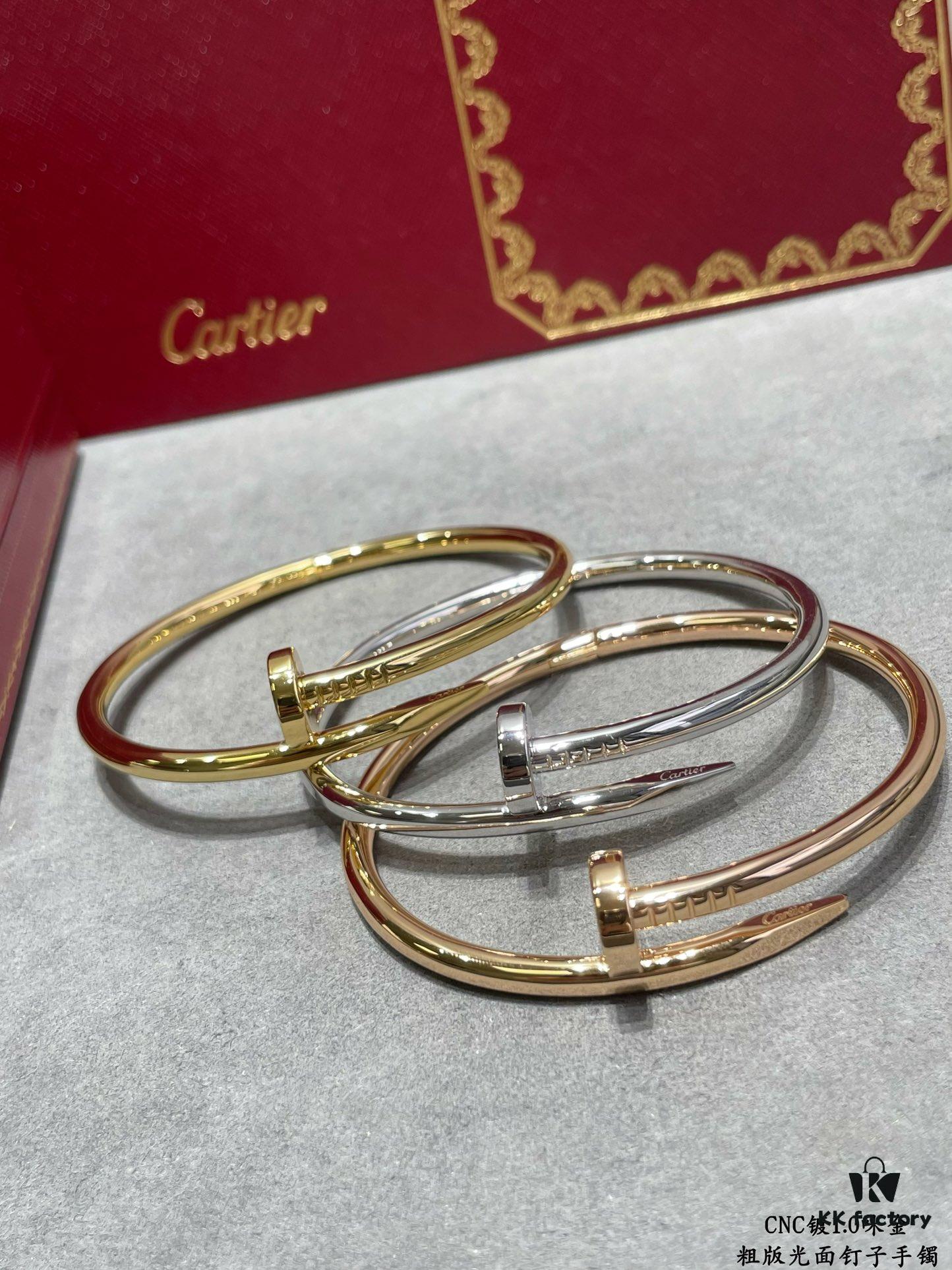 692fd53c99f2d84055c8a66b V Gold Plated 1.0mm Gold DB Original Engraving CNC Version Cartier Polished Nail Bracelet 😘😘😘💗🎁 💎Cartier Juste un Clou Nail Bracelet Classic Design Available in Three Colors Perfect Gift for Couples (Let's Nail It Together)