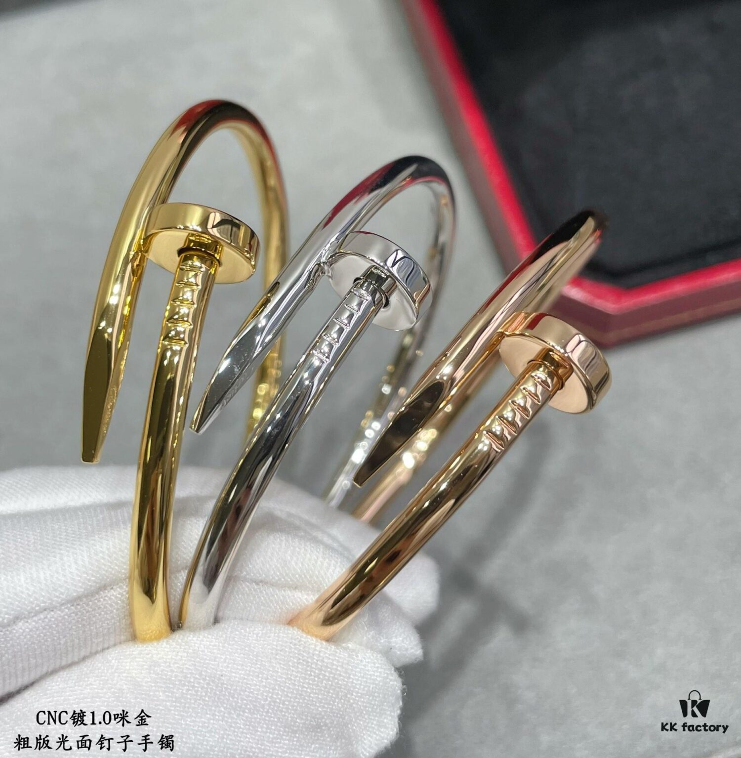 692fd53f99f2d84055c8a672 V Gold Plated 1.0mm Gold DB Original Engraving CNC Version Cartier Polished Nail Bracelet 😘😘😘💗🎁 💎Cartier Juste un Clou Nail Bracelet Classic Design Available in Three Colors Perfect Gift for Couples (Let's Nail It Together)