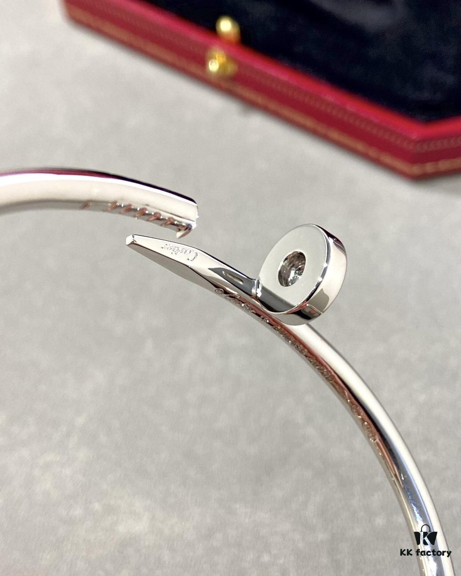 692fd54e99f2d84055c8a68d Cartier Juste un Clou Nail Bracelet, Non-Diamond CNC Version, White Gold Color