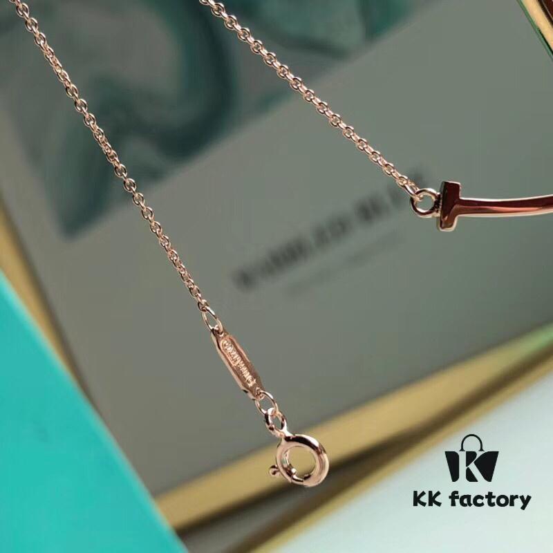 692fd55a99f2d84055c8a6ab Tiffany & Co. Smile Pendant Necklace in Rose Gold Plated 925 Sterling Silver