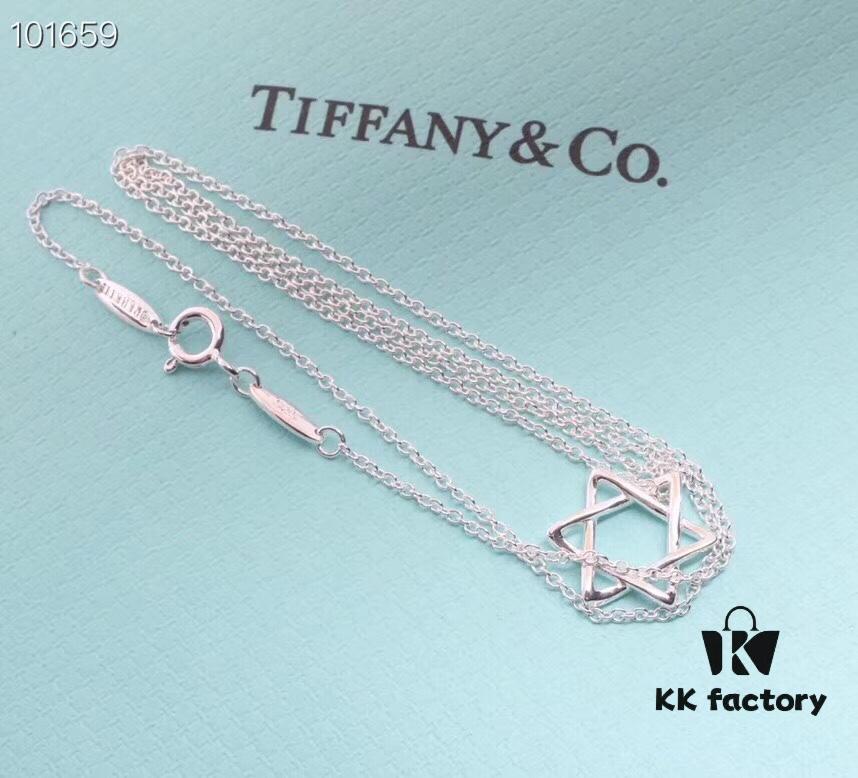 692fd56299f2d84055c8a6bc Tiffany & Co. Six-Pointed Star Necklace, High-End S925 Sterling Silver, Star of David Pendant Necklace