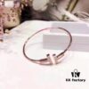 692fd56699f2d84055c8a6c6 Hot New Arrival! Tiffany & Co. Classic Double T Bracelet in S925 Sterling Silver with Rose Gold Plating