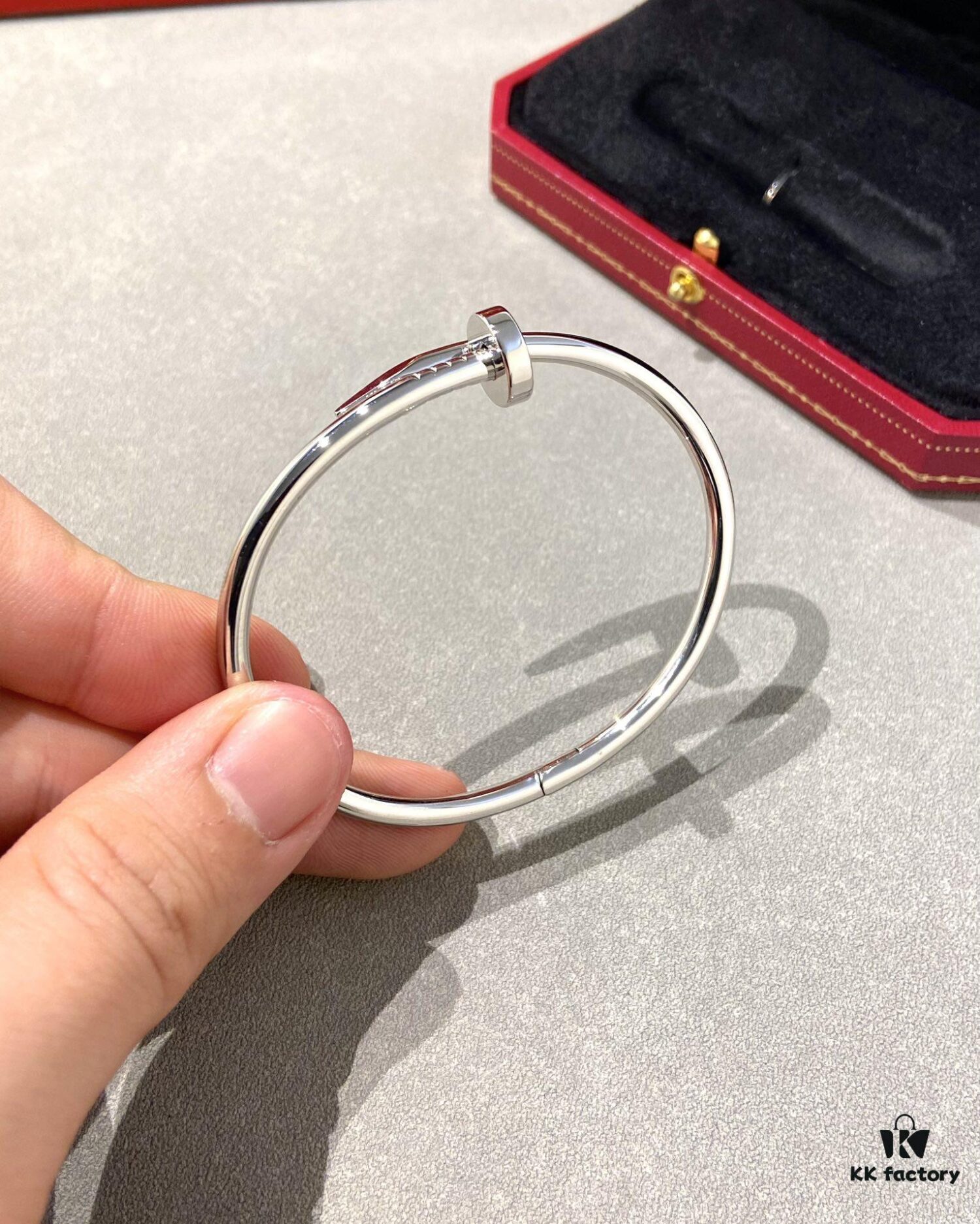 692fd56799f2d84055c8a6cc Cartier Juste un Clou Nail Bracelet, Non-Diamond CNC Version, White Gold Color