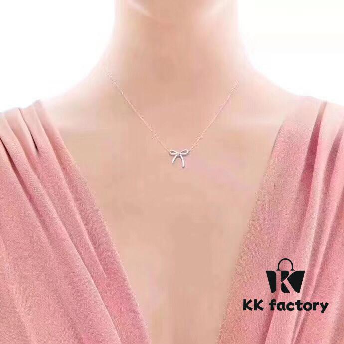 692fd56c99f2d84055c8a6d9 Original Design Counter Small Smooth Bow Necklace ✨Tiffany & Co. Official Website ✨✨ German Imported 925 Sterling Silver Vacuum Plated with Pt950 Platinum, Comparable to Counter Quality
