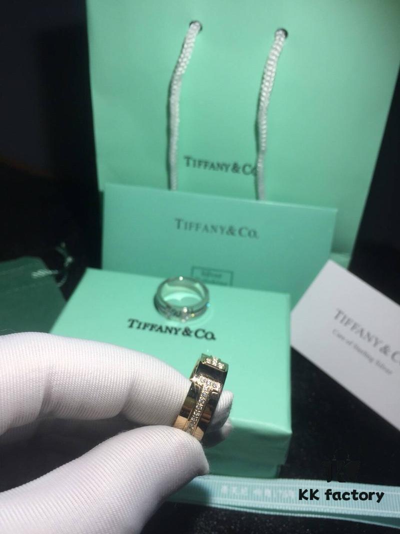 692fd57099f2d84055c8a6e4 Bestselling Tiffany Classic Double-T Ring with CNC-Set Diamonds in Rose Gold and White Gold