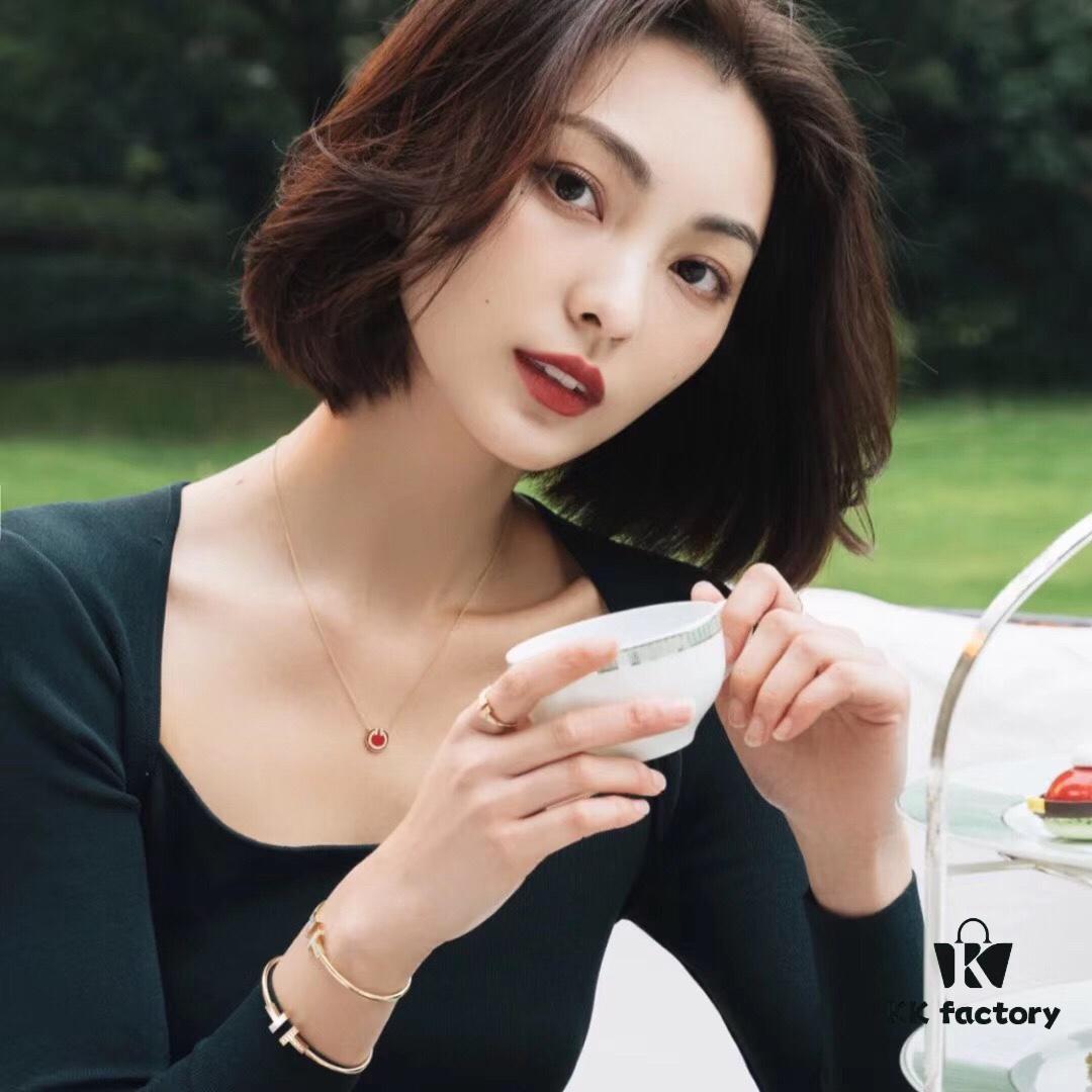 692fd57b99f2d84055c8a6fb Tiffany & Co. 2020 Chinese New Year Limited Edition Exclusive Counter Limited Circle Double T Red Carnelian Necklace