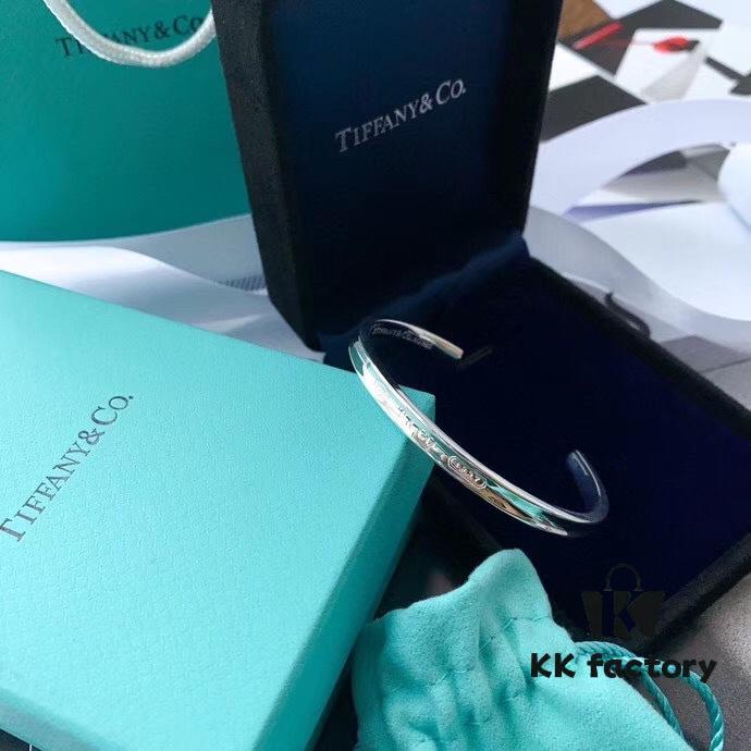 692fd58999f2d84055c8a712 Tiffany & Co 1837 Collection 925 Sterling Silver Narrow Love Open Bangle, Adjustable for Women