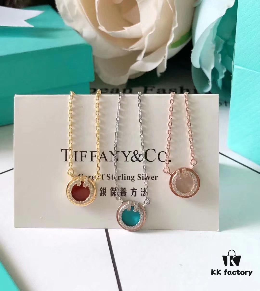 692fd59099f2d84055c8a71f Tiffany T Two Small Hoop Necklace with Red Agate, Turquoise, and Mother-of-Pearl – Limited Edition for Chinese New Year, Global Launch in China