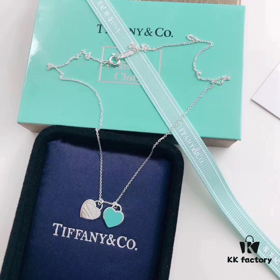 692fd5b299f2d84055c8a766 Tiffany & Co. Red Blue Pink Enamel Heart Charm Sterling Silver Bracelet 🎀 Necklace 🎀
