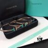 692fd5c199f2d84055c8a783 Tiffany & Co. New Double T Enamel Bracelet in 925 Sterling Silver with 18K Rose Gold Plating, New Color Combination and Sparkling Zirconia