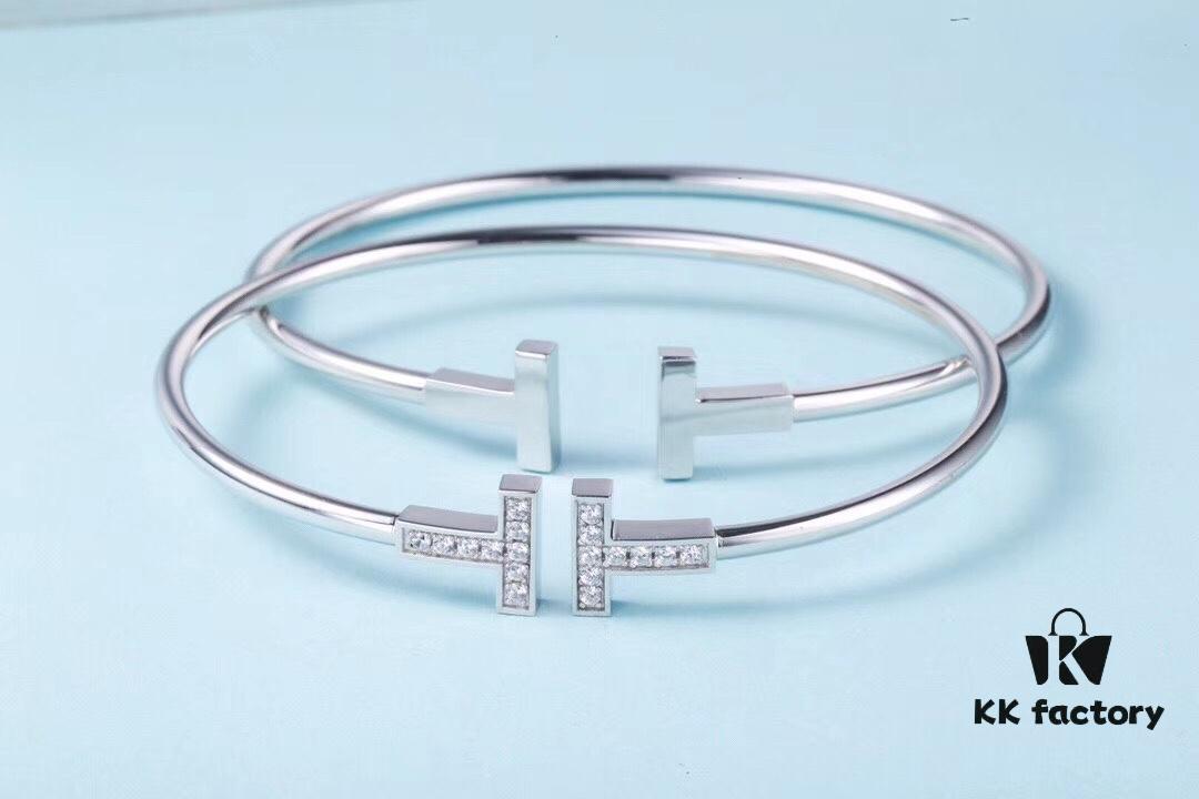 692fd5e299f2d84055c8a7c3 Must-have Tiffany & Co. Double T Diamond Bracelet with Adjustable Memory Design, AU750 Logo Stamp, S925 Silver Plated with 18K Gold, Set with 5A Zirconia
