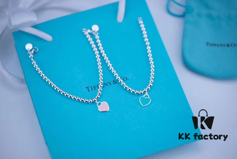 692fd5e499f2d84055c8a7cb Tiffany Inspired Heart Resin Bracelet in S925 Sterling Silver with Enamel Detail