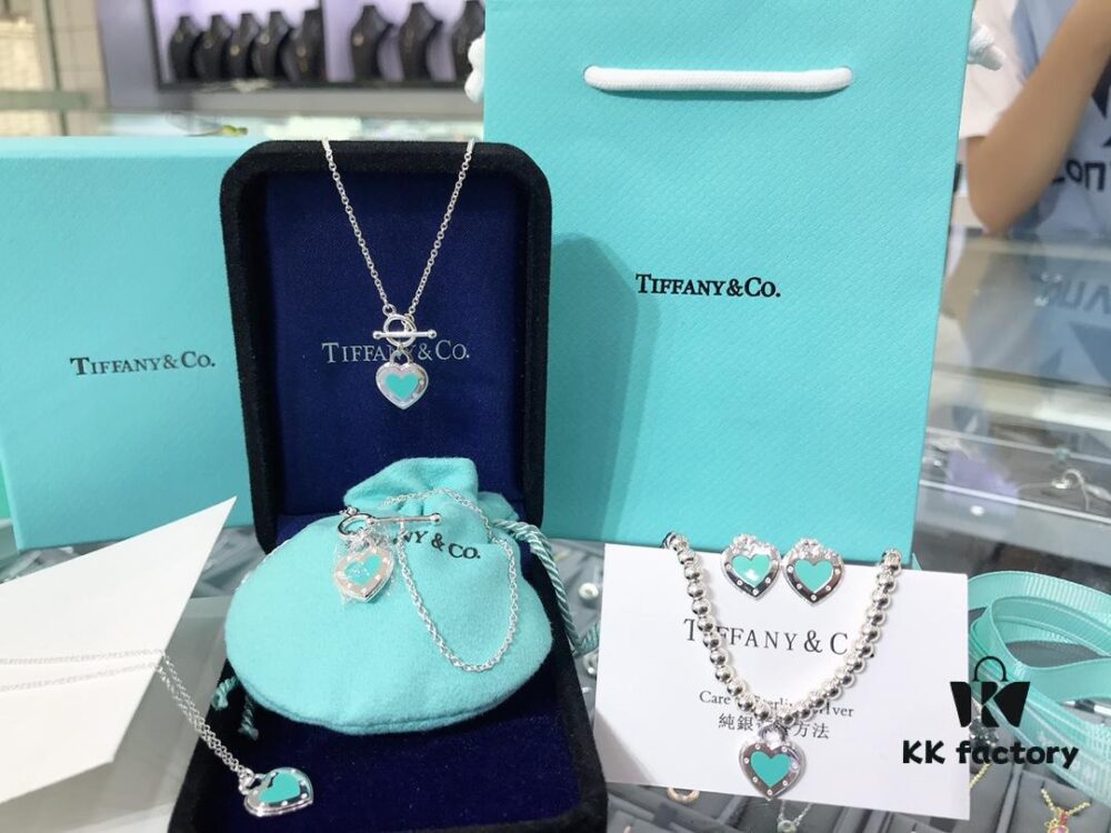 Tiffany Silver OK Necklace + OK Bracelet Stunning! Counter Style Latest Silver Jewelry Set