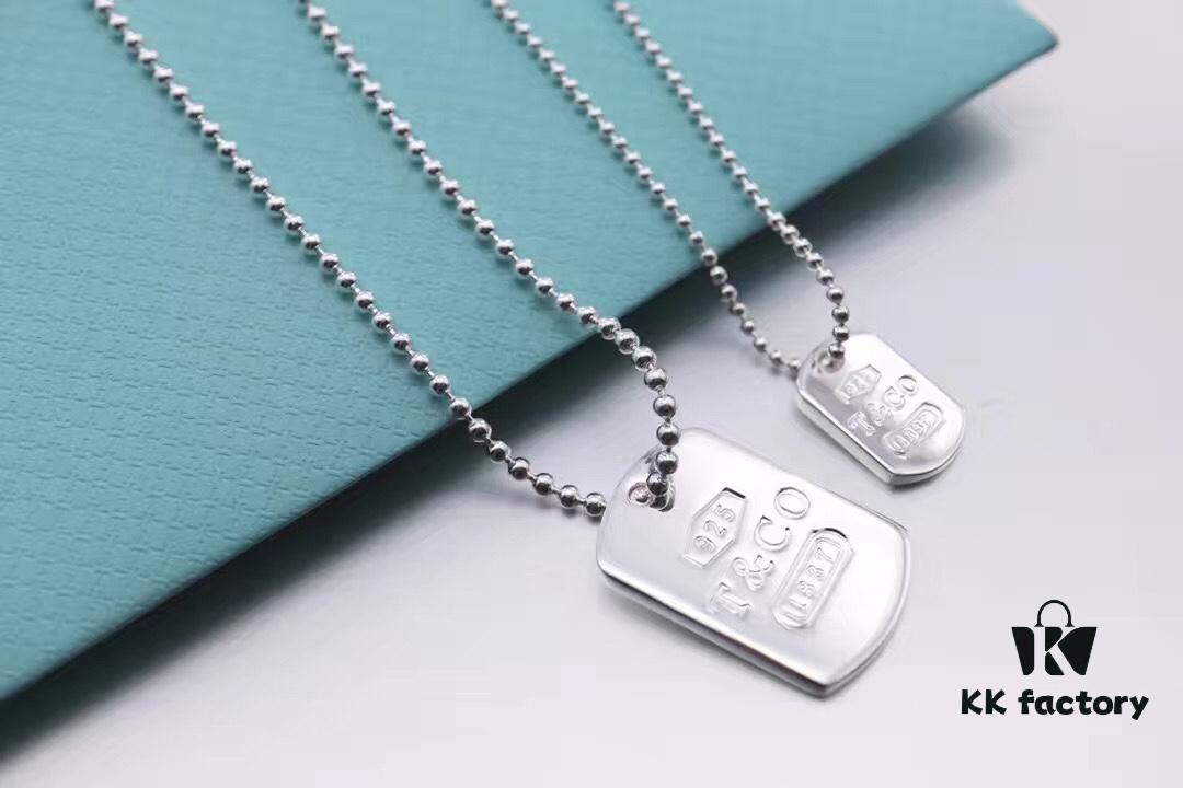 692fd5f499f2d84055c8a7f6 Tiffany & Co. Original Authentic Round Bead Necklace 1837 Military Pendant Unisex Couple Necklace