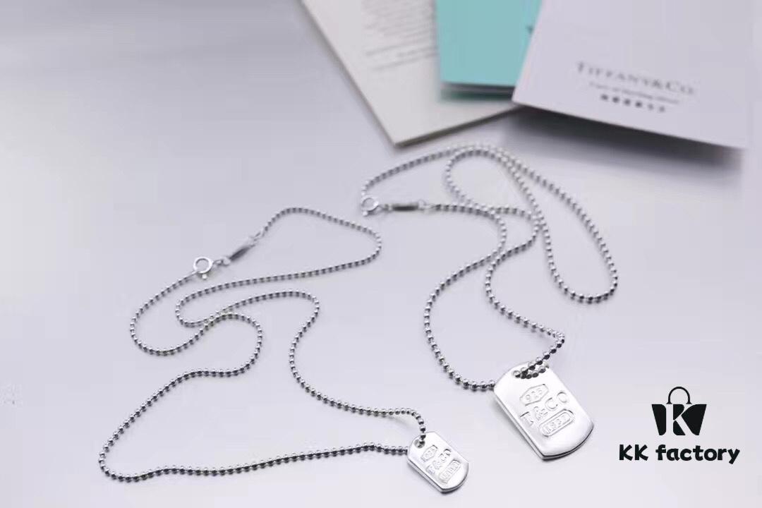 692fd5f599f2d84055c8a7fa Tiffany & Co. Original Authentic Round Bead Necklace 1837 Military Pendant Unisex Couple Necklace
