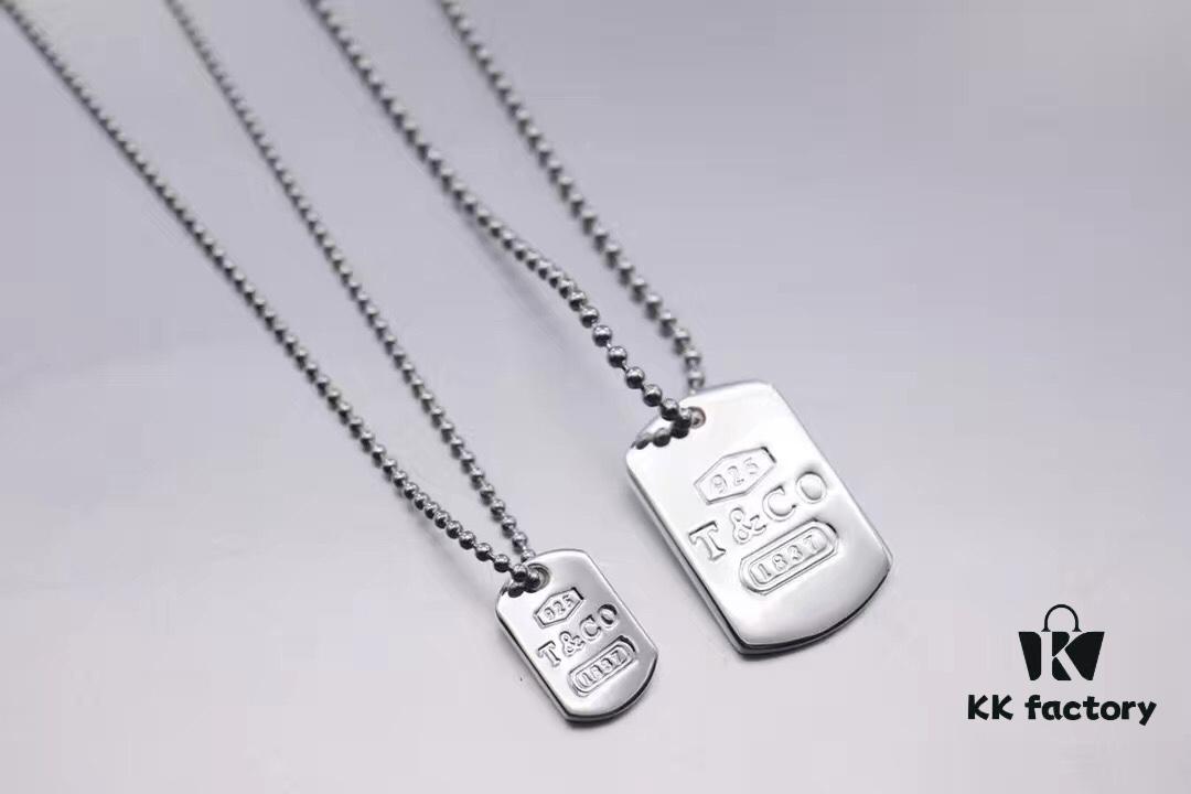 692fd5f599f2d84055c8a7fb Tiffany & Co. Original Authentic Round Bead Necklace 1837 Military Pendant Unisex Couple Necklace