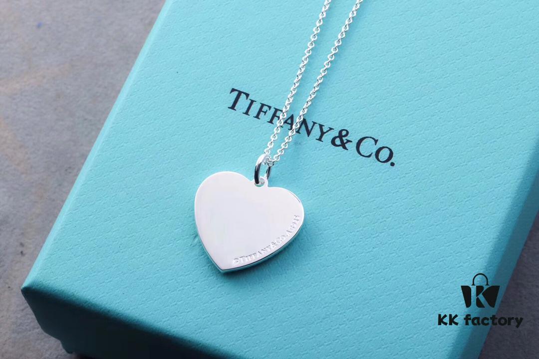 692fd60999f2d84055c8a82e Tiffany Solid Large Heart Necklace - Authentic Counter Product, Proxy Purchase Version, Tiffany T Two Series Love Heart Necklace, Premium German Imported 925 Sterling Silver with Thick Gold Plating, Fine Craftsmanship, High-End Custom Heart Pendant Diameter 2.0 cm, Chain Length 50 cm, Tagged AG925
