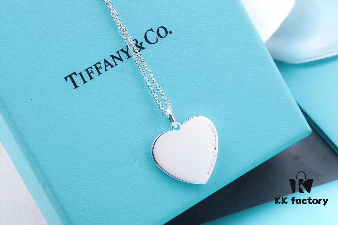 692fd60a99f2d84055c8a831 Tiffany Solid Large Heart Necklace - Authentic Counter Product, Proxy Purchase Version, Tiffany T Two Series Love Heart Necklace, Premium German Imported 925 Sterling Silver with Thick Gold Plating, Fine Craftsmanship, High-End Custom Heart Pendant Diameter 2.0 cm, Chain Length 50 cm, Tagged AG925