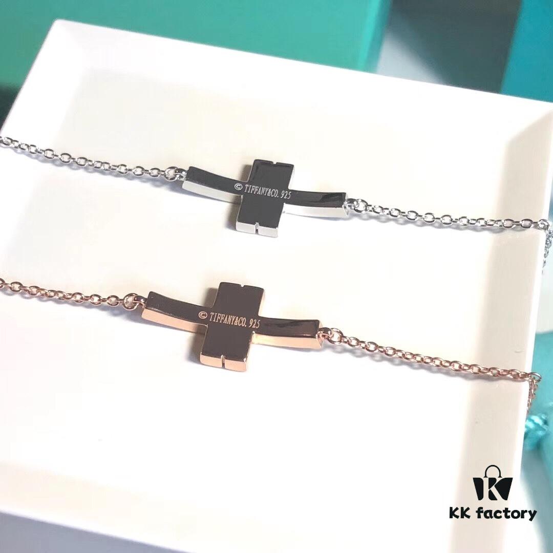 692fd61b99f2d84055c8a85b New Tiffany Style Trendy Minimalist Double T Diamond-Paved Bracelet in Rose Gold and White Gold, S925 Sterling Silver Plated, Layered Design for Summer Fashion