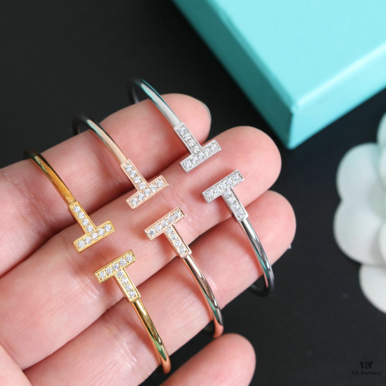 692fd62c99f2d84055c8a873 Tiffany & Co. Double T Diamond Bracelet with Adjustable Memory Design