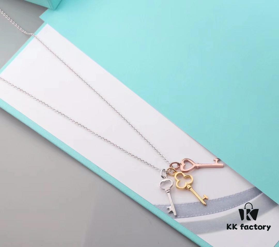 692fd63999f2d84055c8a88d 925 Sterling Silver Tiff Unlocks Infinite Possibilities - Three Small Keys Combined Slot Machine Heart ❤ Classic Tiffany Key Necklace
