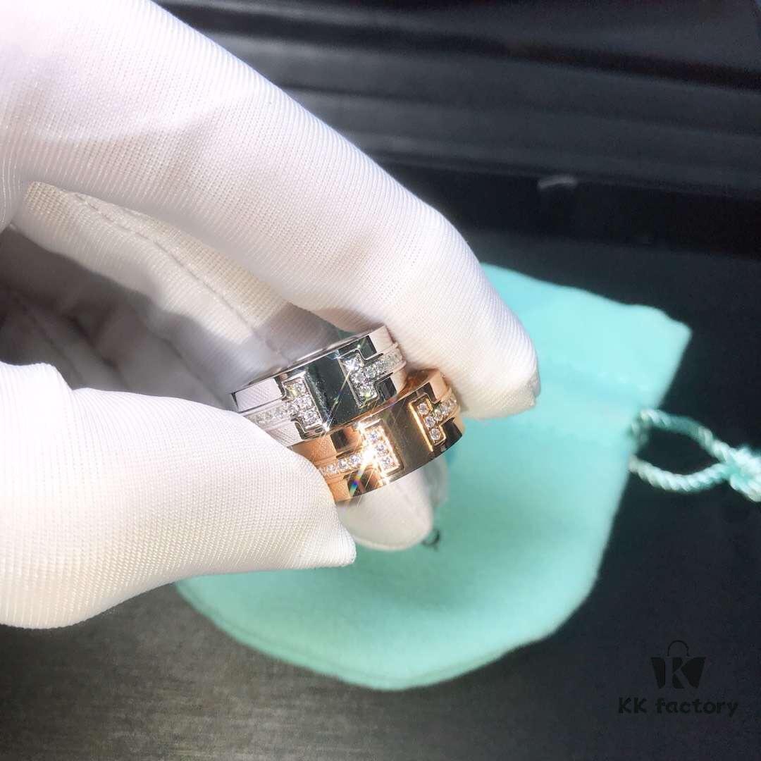 692fd63b99f2d84055c8a893 Tiffany Double T Ring, 925 Sterling Silver with High-Carbon Diamond, Platinum and Rose Gold Options, Hypoallergenic, Fade-Resistant