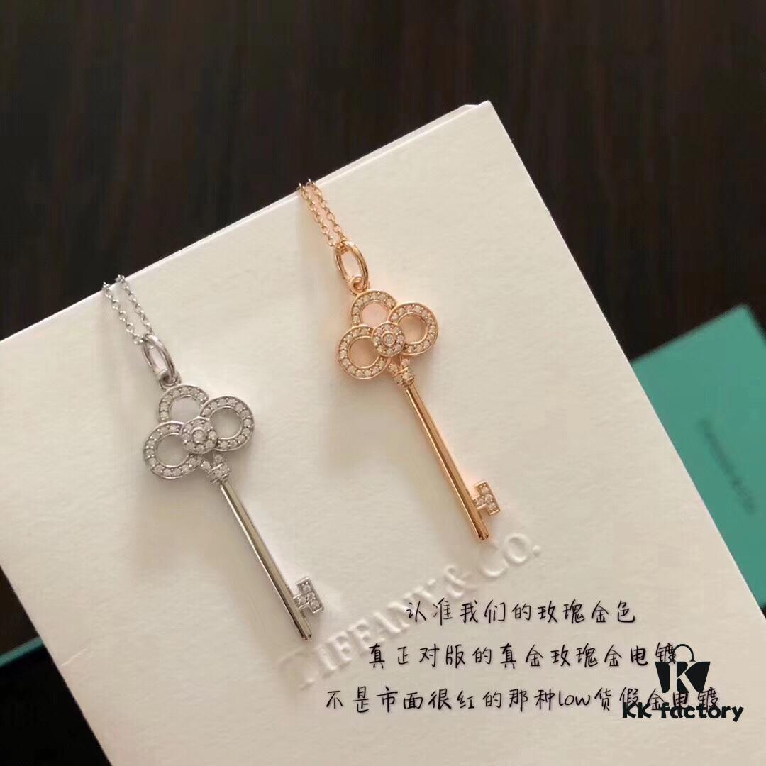 692fd64599f2d84055c8a8aa Tiffany Heart Crown Key Original Necklace, Solid Back with Highest-Grade Imported High-Carbon Diamonds, Imported 925 Sterling Silver Plated with 18K Gold, Same Necklace Worn by Yang Mi, Available in Rose Gold and Platinum