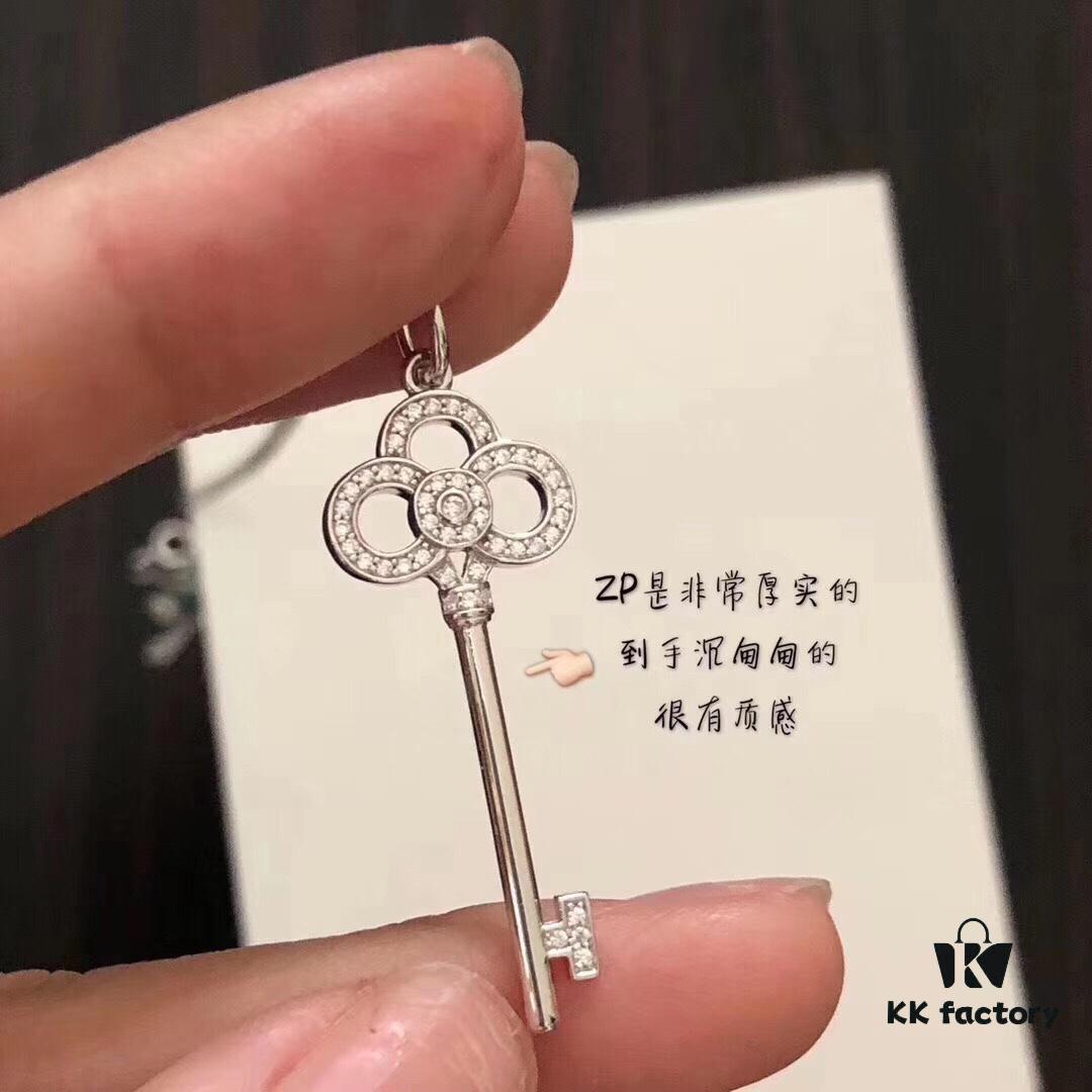 692fd64599f2d84055c8a8ac Tiffany Heart Crown Key Original Necklace, Solid Back with Highest-Grade Imported High-Carbon Diamonds, Imported 925 Sterling Silver Plated with 18K Gold, Same Necklace Worn by Yang Mi, Available in Rose Gold and Platinum
