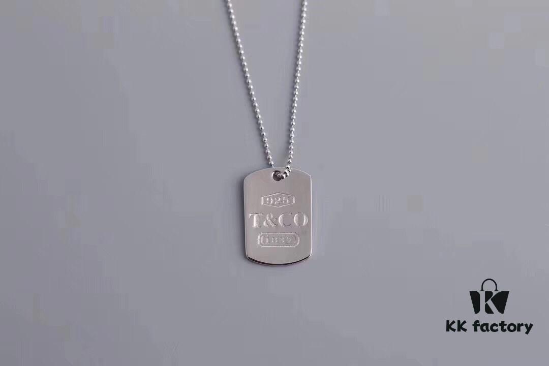 692fd64e99f2d84055c8a8c2 Tiffany 1837 Square Pendant Necklace CNC High Version High-Definition Engraving Premium Quality - Pendant Size: Large, Small