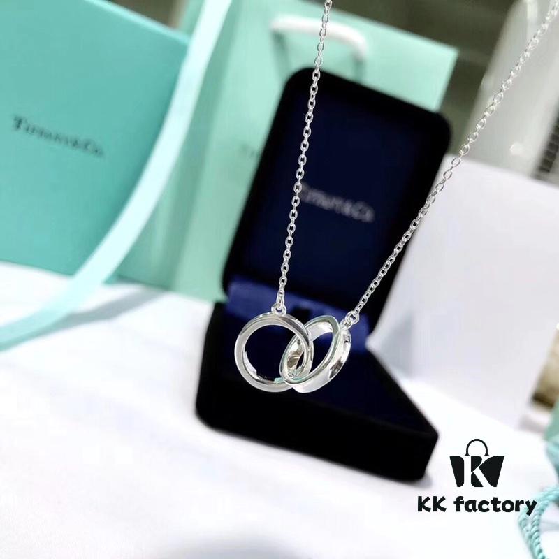 692fd64f99f2d84055c8a8c3 Tiffany Double Ring Necklace with Dual Hoop Pendant Featuring Engraved Founding Year