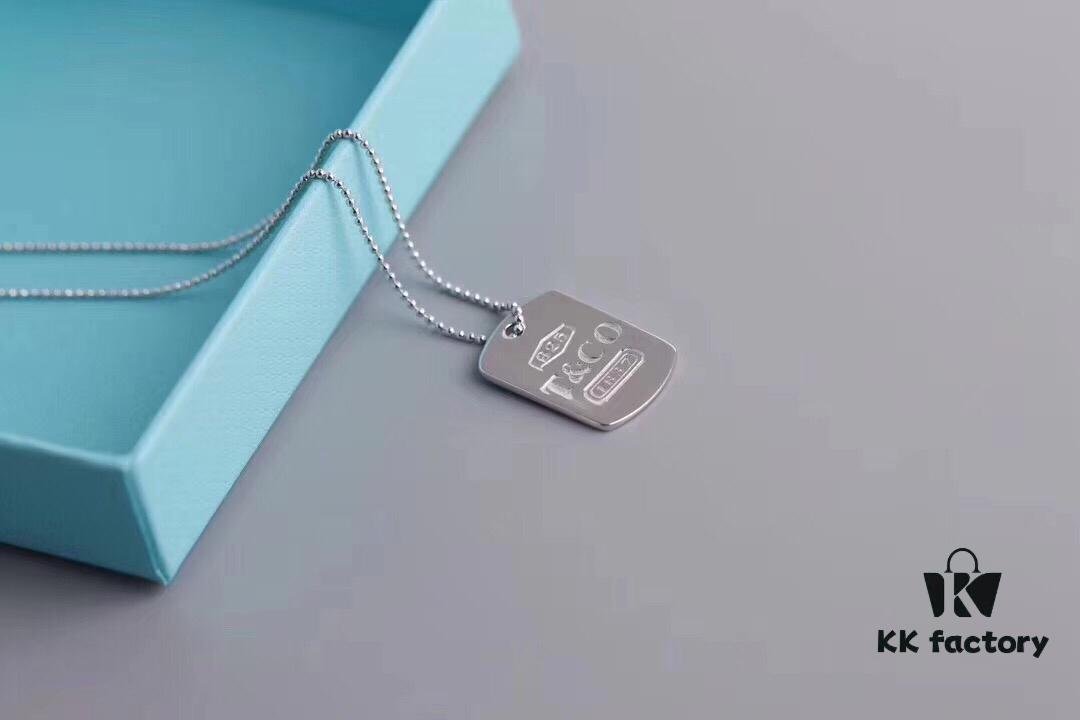 692fd65199f2d84055c8a8c7 Tiffany 1837 Square Pendant Necklace CNC High Version High-Definition Engraving Premium Quality - Pendant Size: Large, Small
