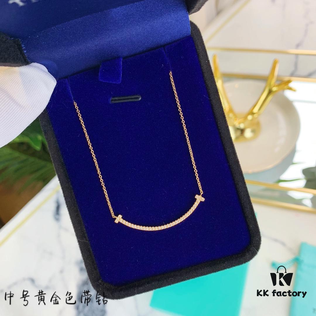 692fd69199f2d84055c8a95a Tiffany & Co. Diamond-Set Smiley Necklace - Premium 1:1 Craftsmanship, 18K Gold Plated with Genuine Logo and Original Chain Design