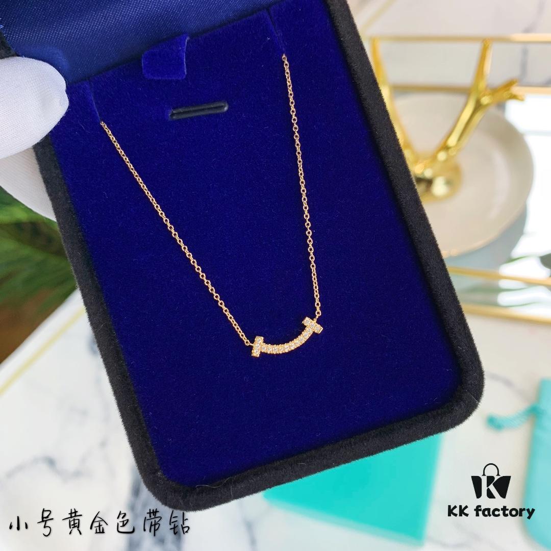 692fd69199f2d84055c8a95c Tiffany & Co. Diamond-Set Smiley Necklace - Premium 1:1 Craftsmanship, 18K Gold Plated with Genuine Logo and Original Chain Design