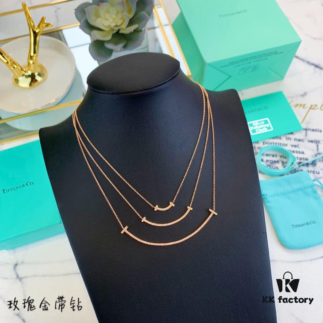 692fd69399f2d84055c8a95f Tiffany & Co. Diamond-Set Smiley Necklace - Premium 1:1 Craftsmanship, 18K Gold Plated with Genuine Diamond Details